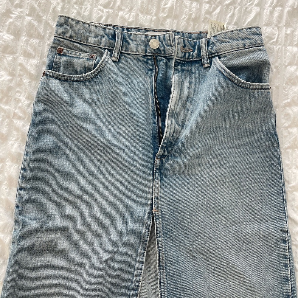 Long denim skirt